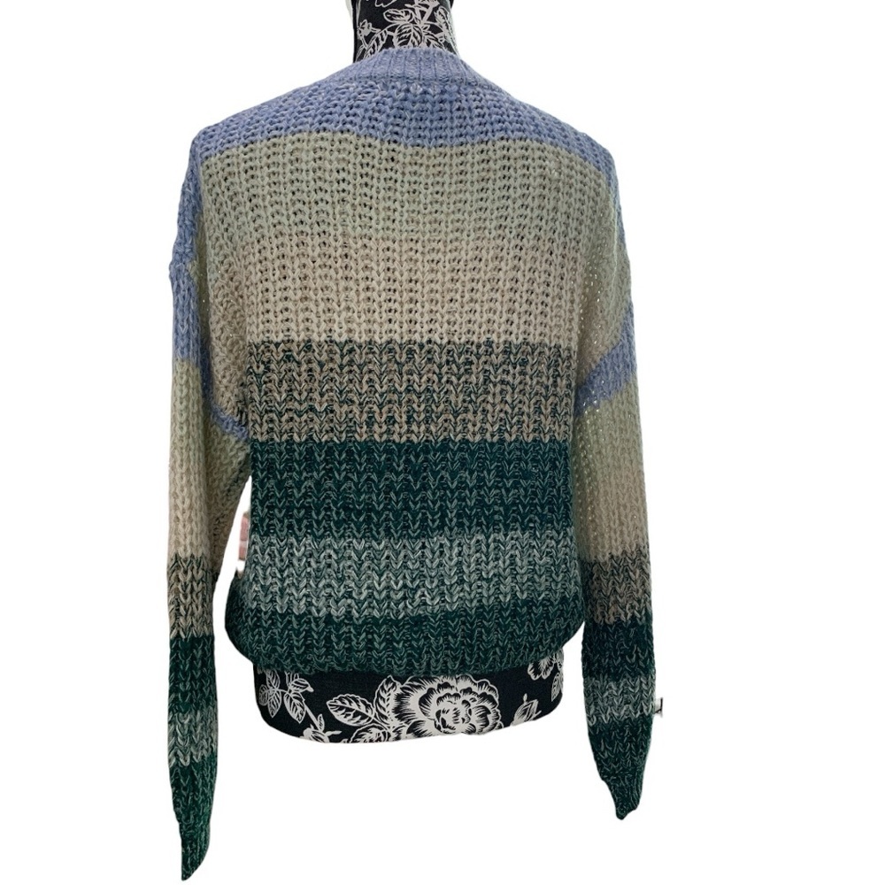 Chunky Colorblock Knit Sweater Oversized Slouchy Pullover NWT - Picture 3 of 6